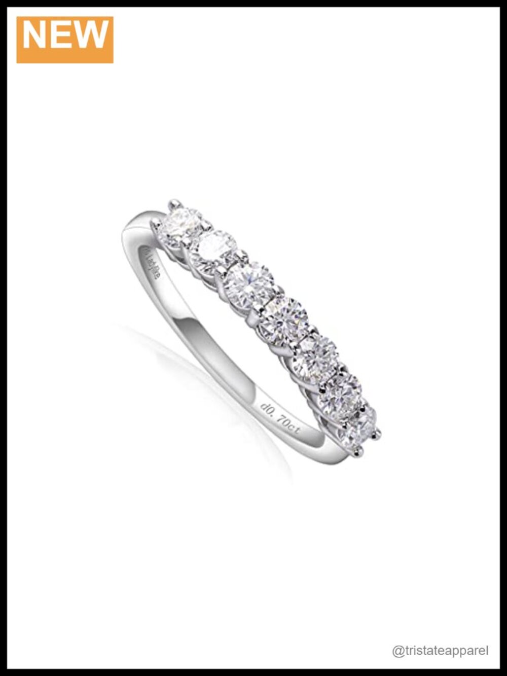 Moissanite Wedding Band Sterling Silver Half Eternity Stackable Ring